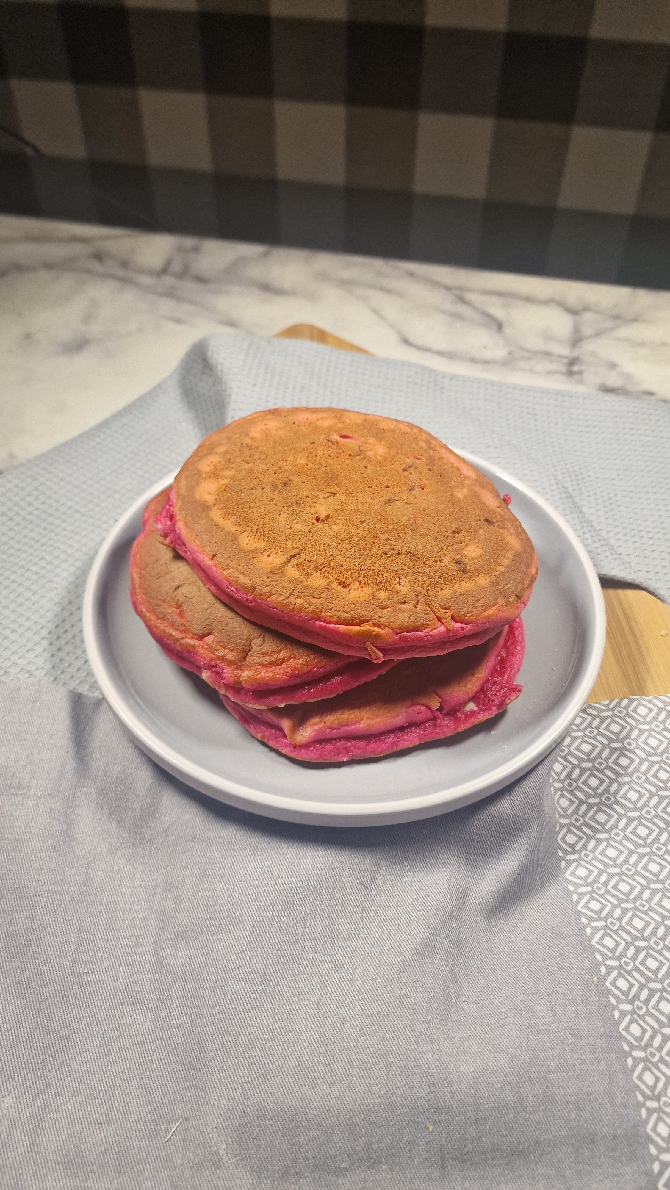 Raspberry & White Choc Pancakes